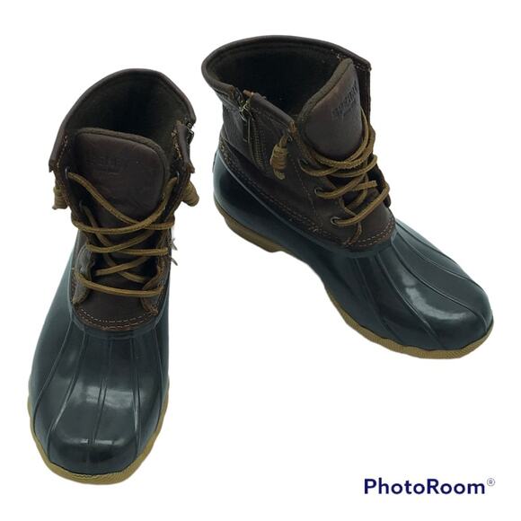 SPERRY Saltwater Leather Waterproof Duck Boots Sz 7 - Picture 2 of 9